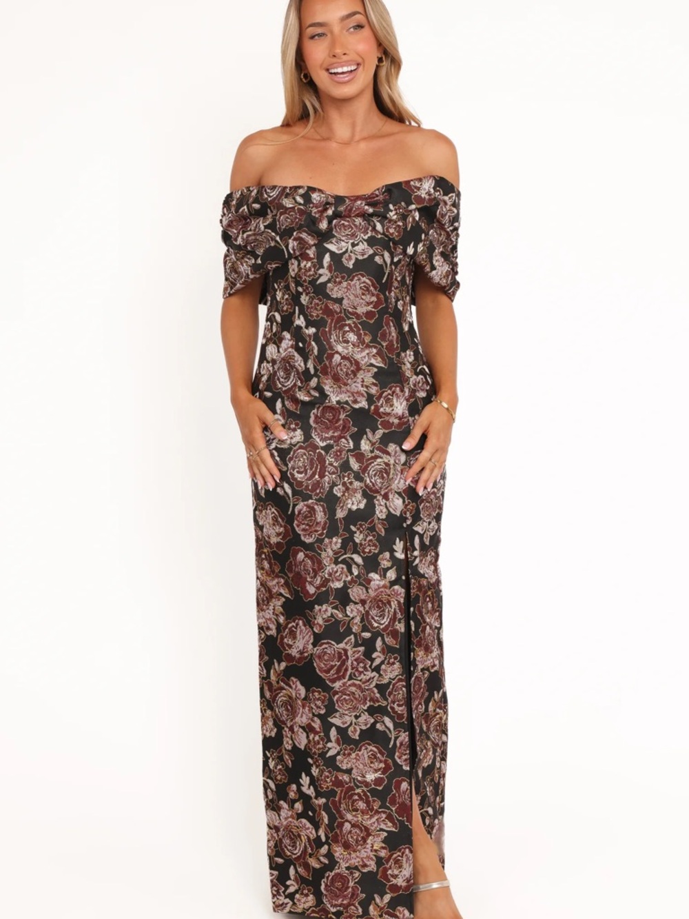 Maxi Floral Chic Off-Shoulder Dress NWT